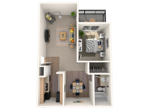The Providence with 1 bed and 1 bath