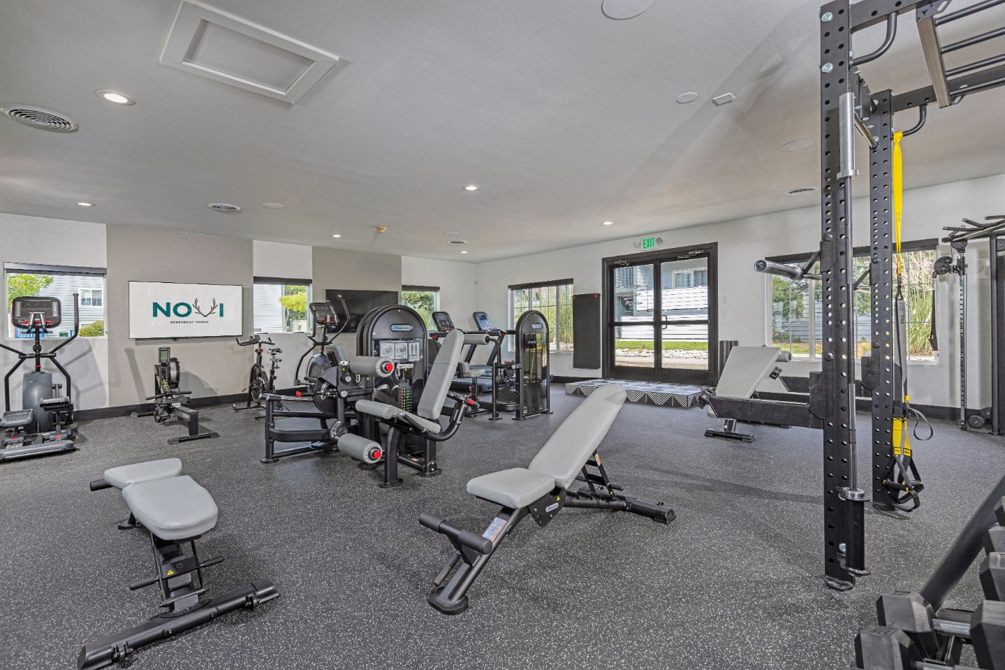 fitness center with strength and cardio equipment